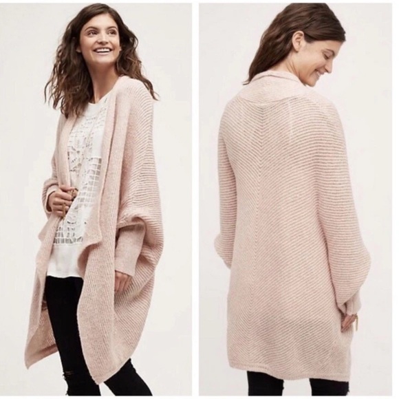 Anthropologie Sweaters - Anthropologie Sleeping on Snow pink cocoon cardigan